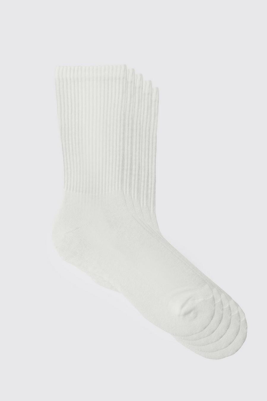 White 5 Plain Sports Socks image number 1