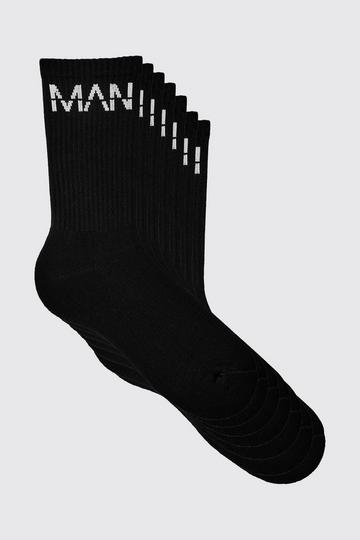 Black 7 Pack Man Sport Socks