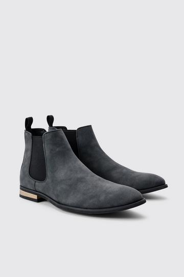 Faux Suede Chelsea Boot In Black black