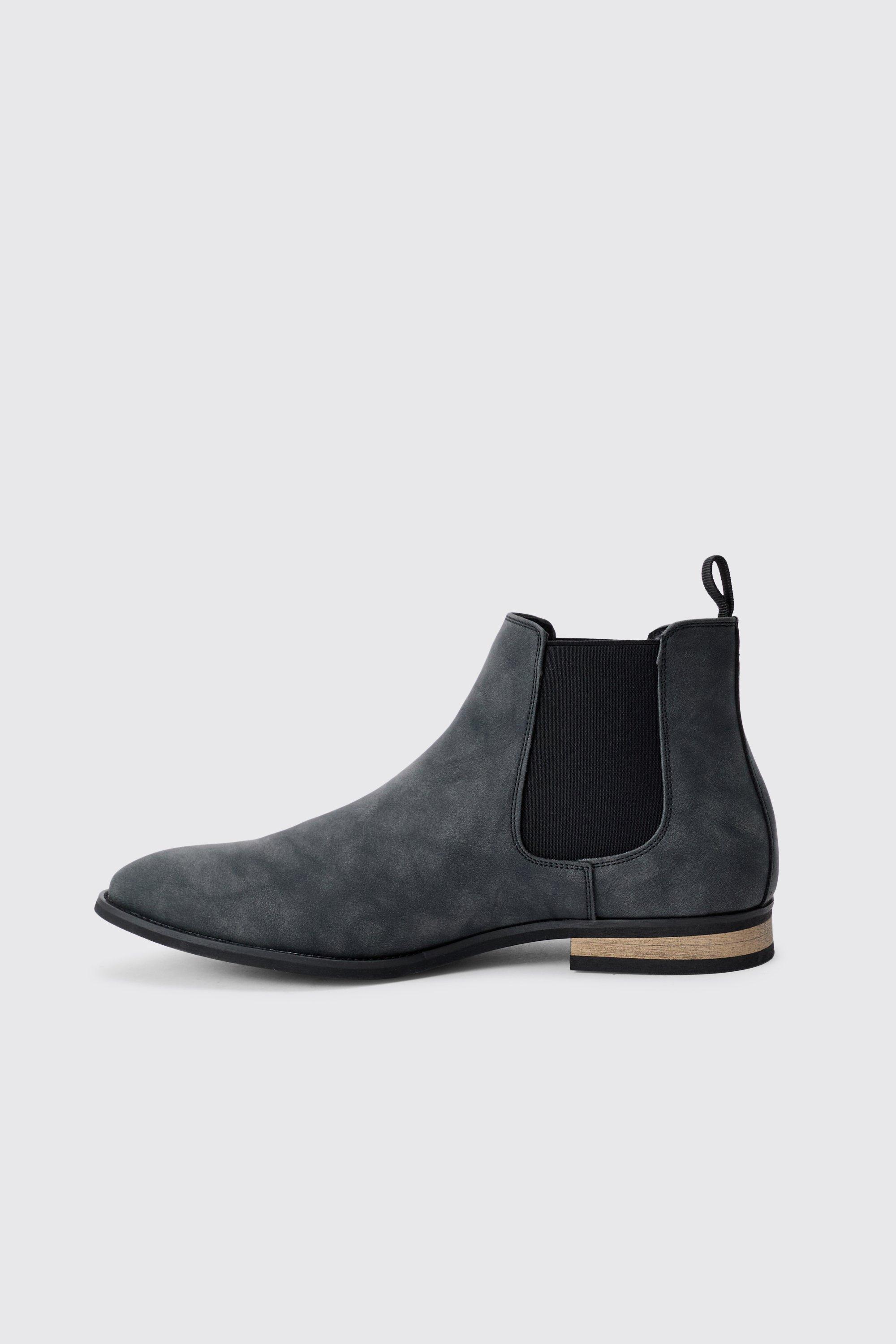 Faux Suede Chelsea Boot In Black boohoo