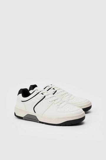 Contrast Piping Chunky Sneakers In Black