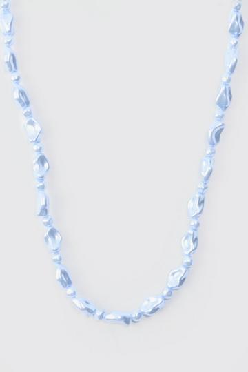 Shine Beaded Necklace In Light Blue light blue