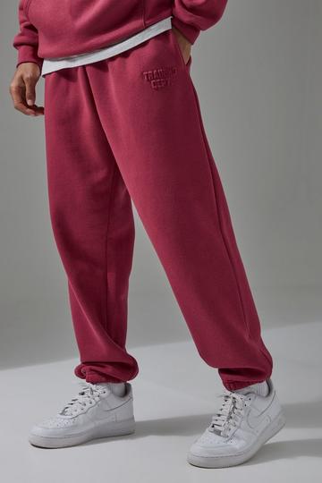 Man Active Training Dept Oversized Embossed Jogger berry