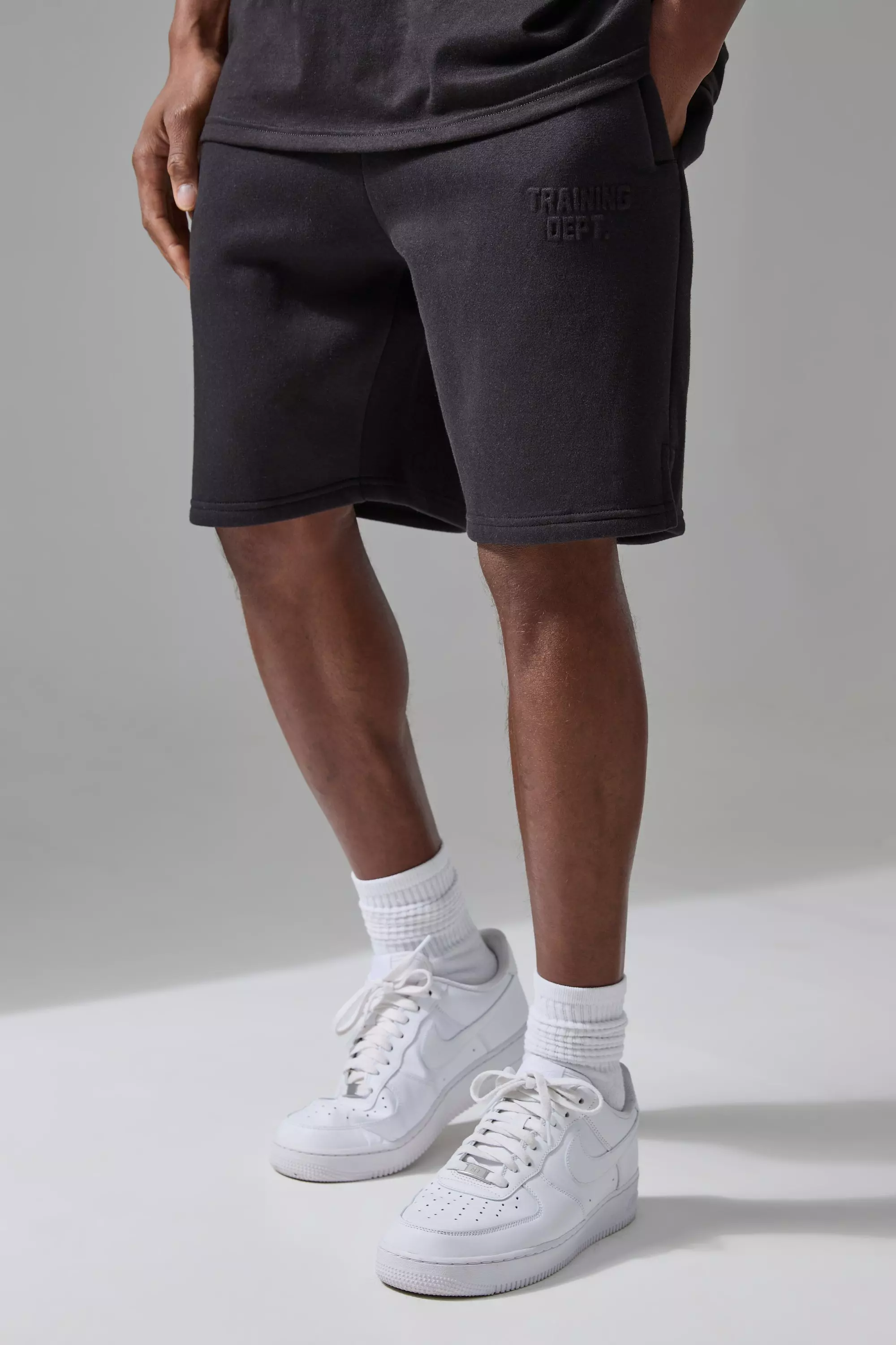 Black Man Active Training Dept Oversized 5inch Embossed Short alternative image