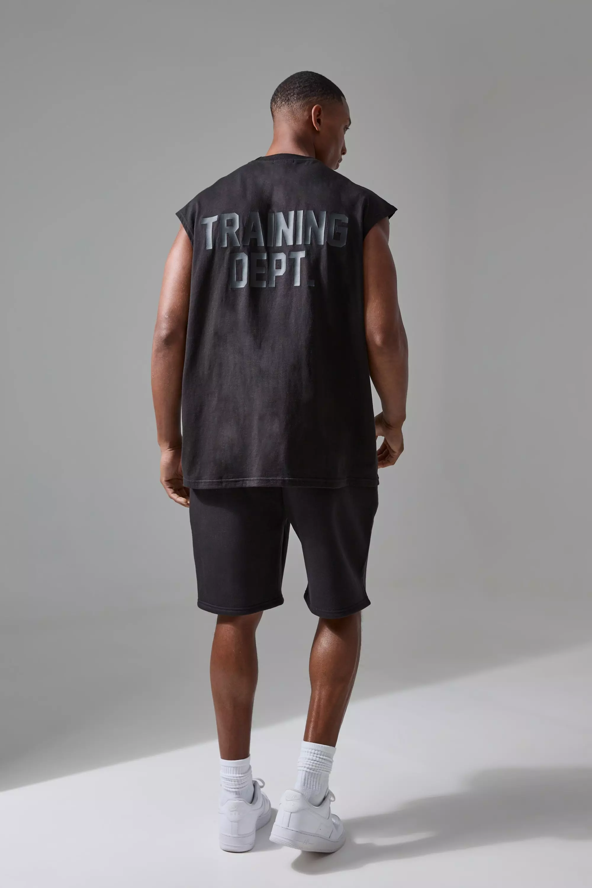Black Man Active Training Dept Oversized 5inch Embossed Short alternative image