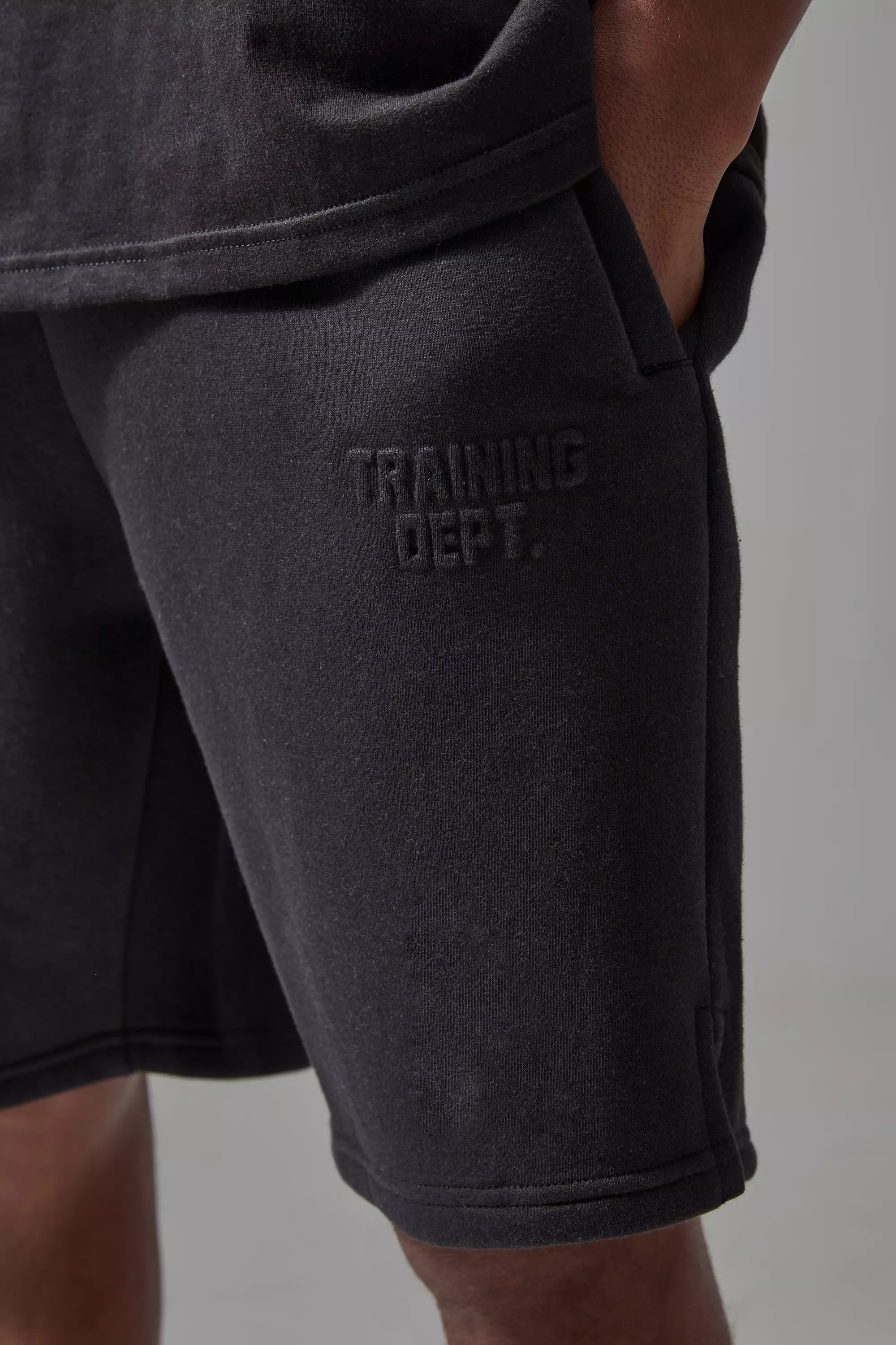 Black Man Active Training Dept Oversized 5inch Embossed Short alternative image