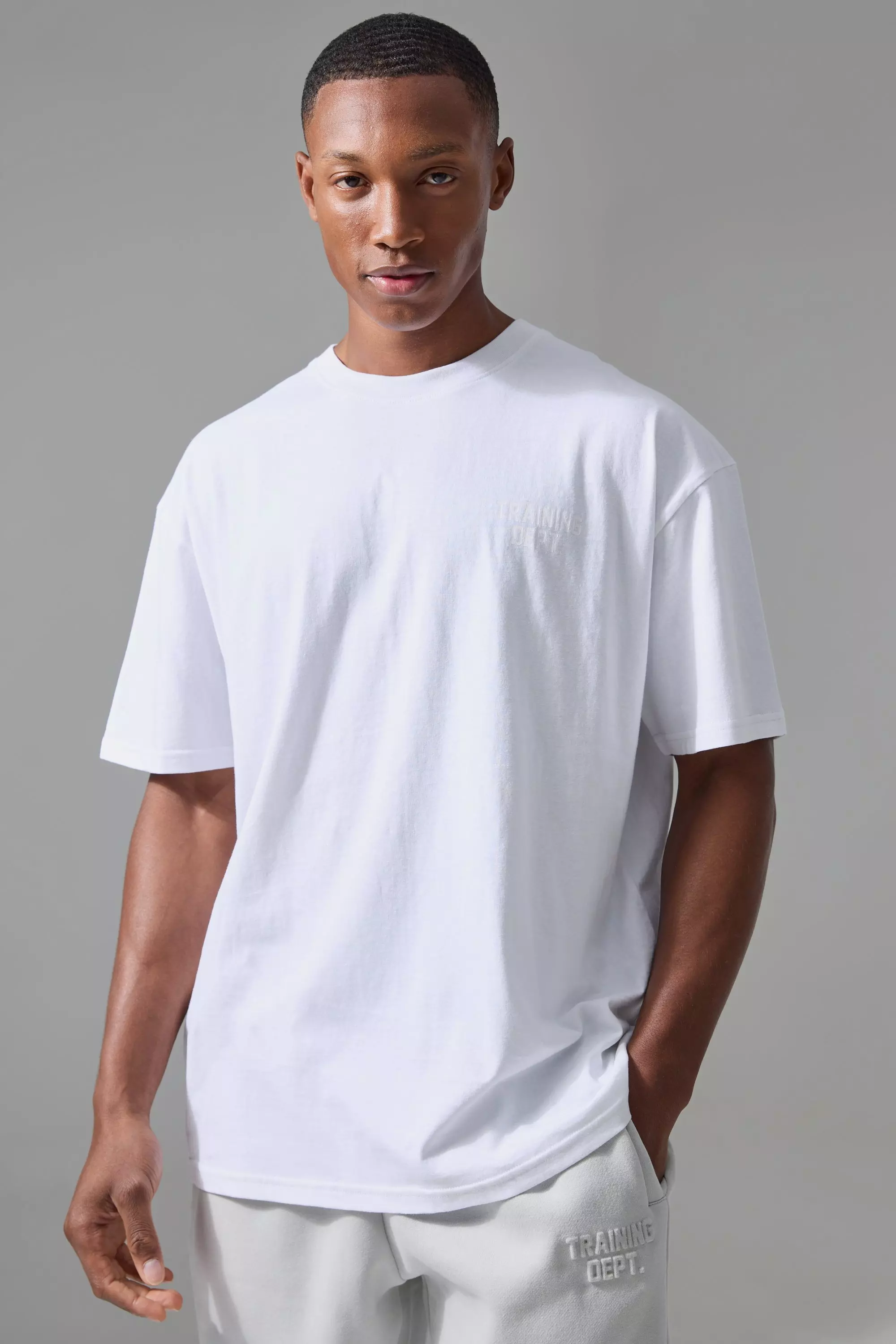 White Man Active Training Dept Oversized Embossed T-shirt alternative image