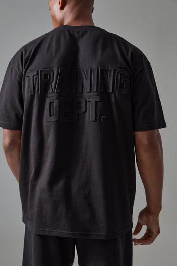 Black Man Acitve Training Dept Oversized Embossed T-shirt