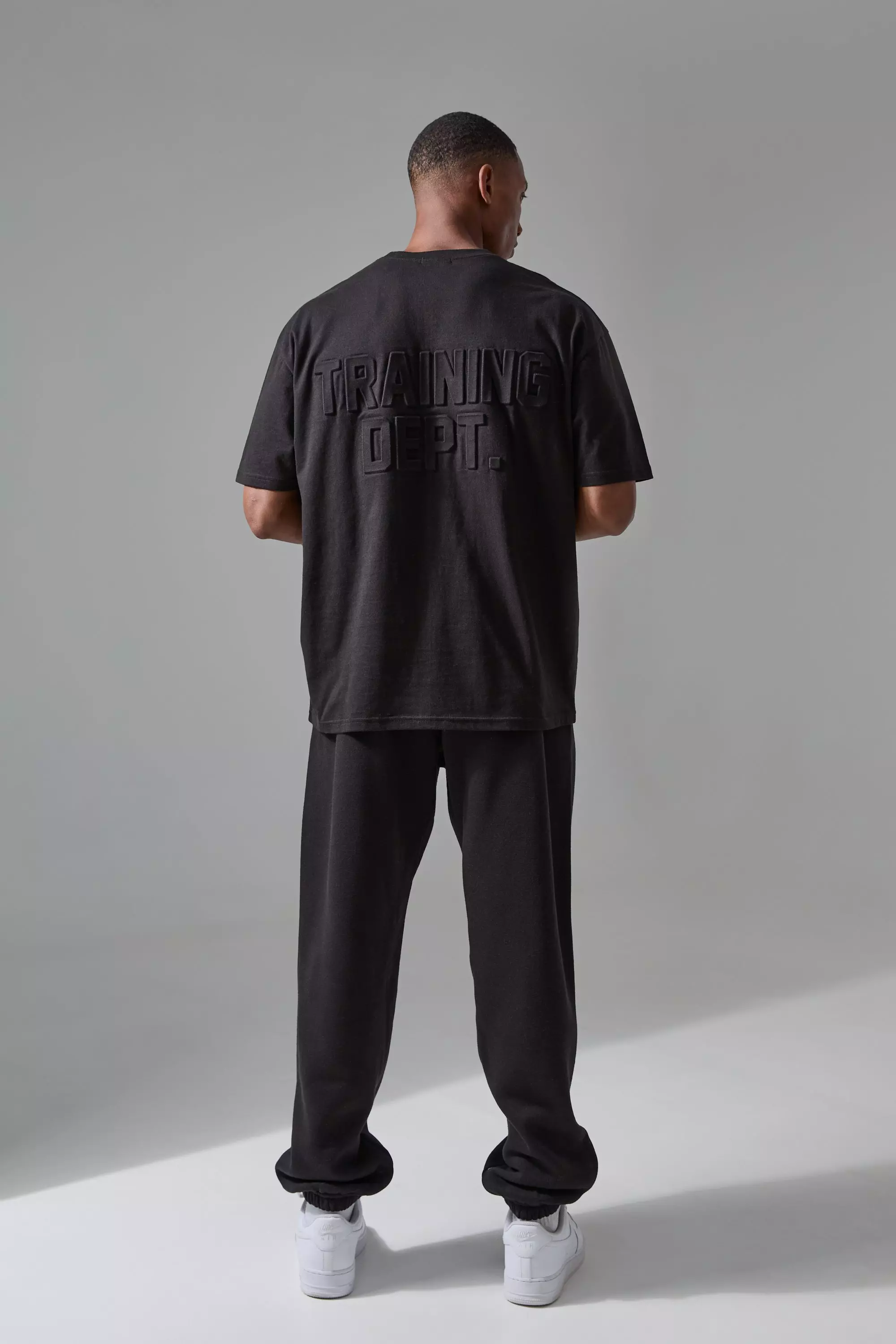 Black Man Active Training Dept Oversized Embossed T-shirt alternative image