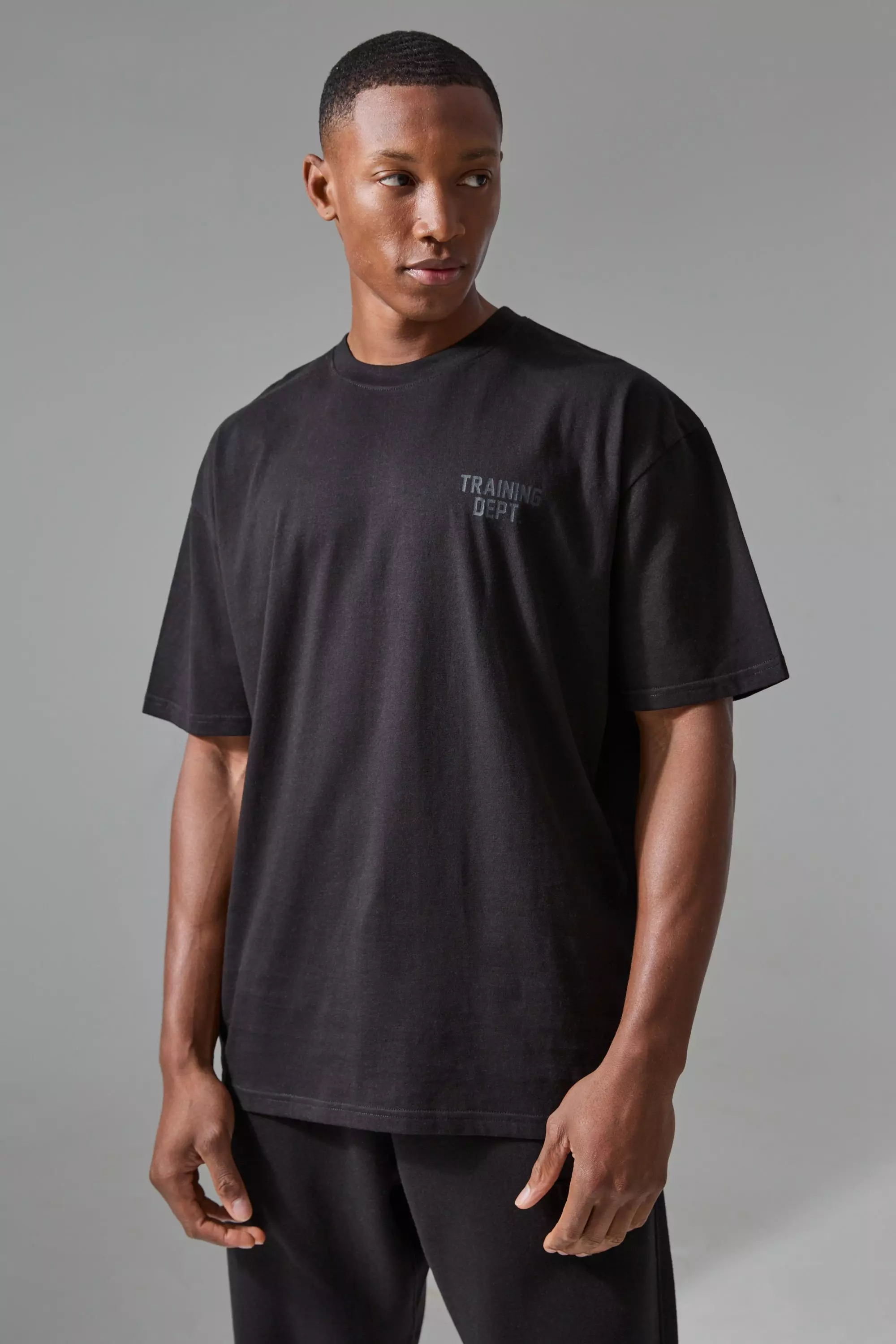 Black Man Active Training Dept Oversized Embossed T-shirt alternative image