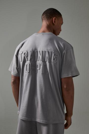 Man Active Training Dept Oversized Embossed T-shirt charcoal