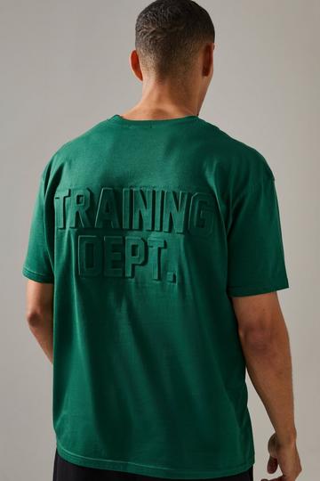 Man Active Training Dept Oversized Embossed T-shirt green