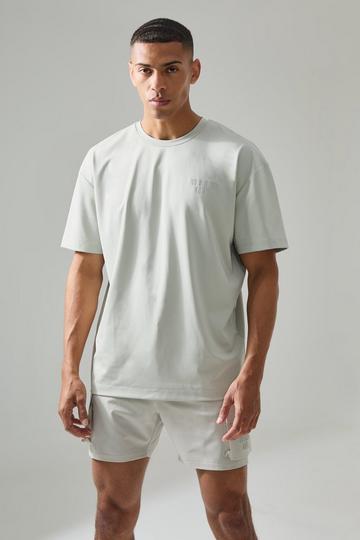 Active Training Dept Oversized T-shirt And Cargo Short Set stone