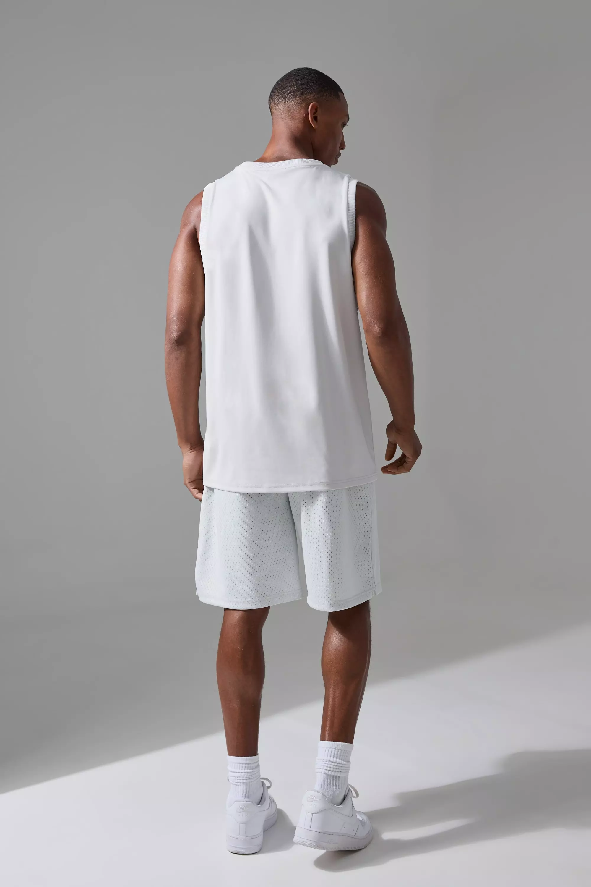 Light grey Active Training Dept Oversized Mesh 9inch Basketball Short alternative image