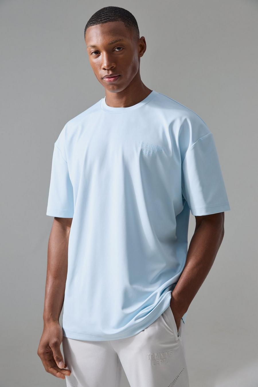 T-shirt de sport oversize à slogan Training Dept, Light blue image number 1
