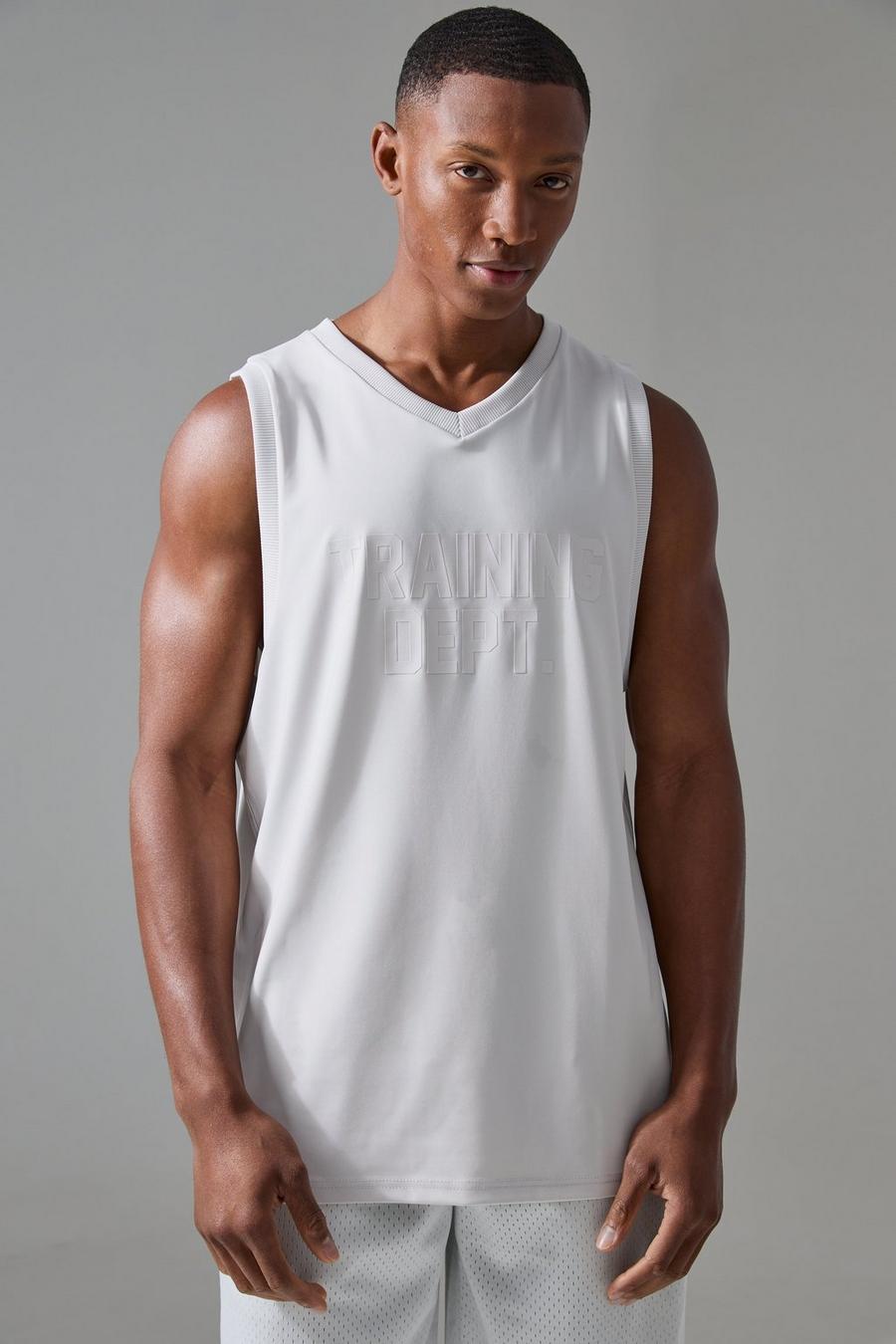 Camiseta sin mangas de baloncesto Active Training Dept, Light grey