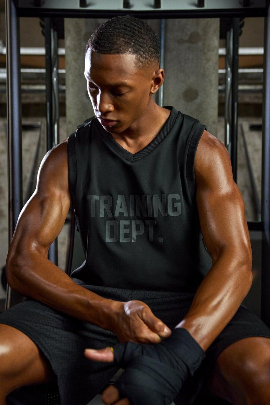 Camiseta sin mangas de baloncesto Active Training Dept, Black image number 1