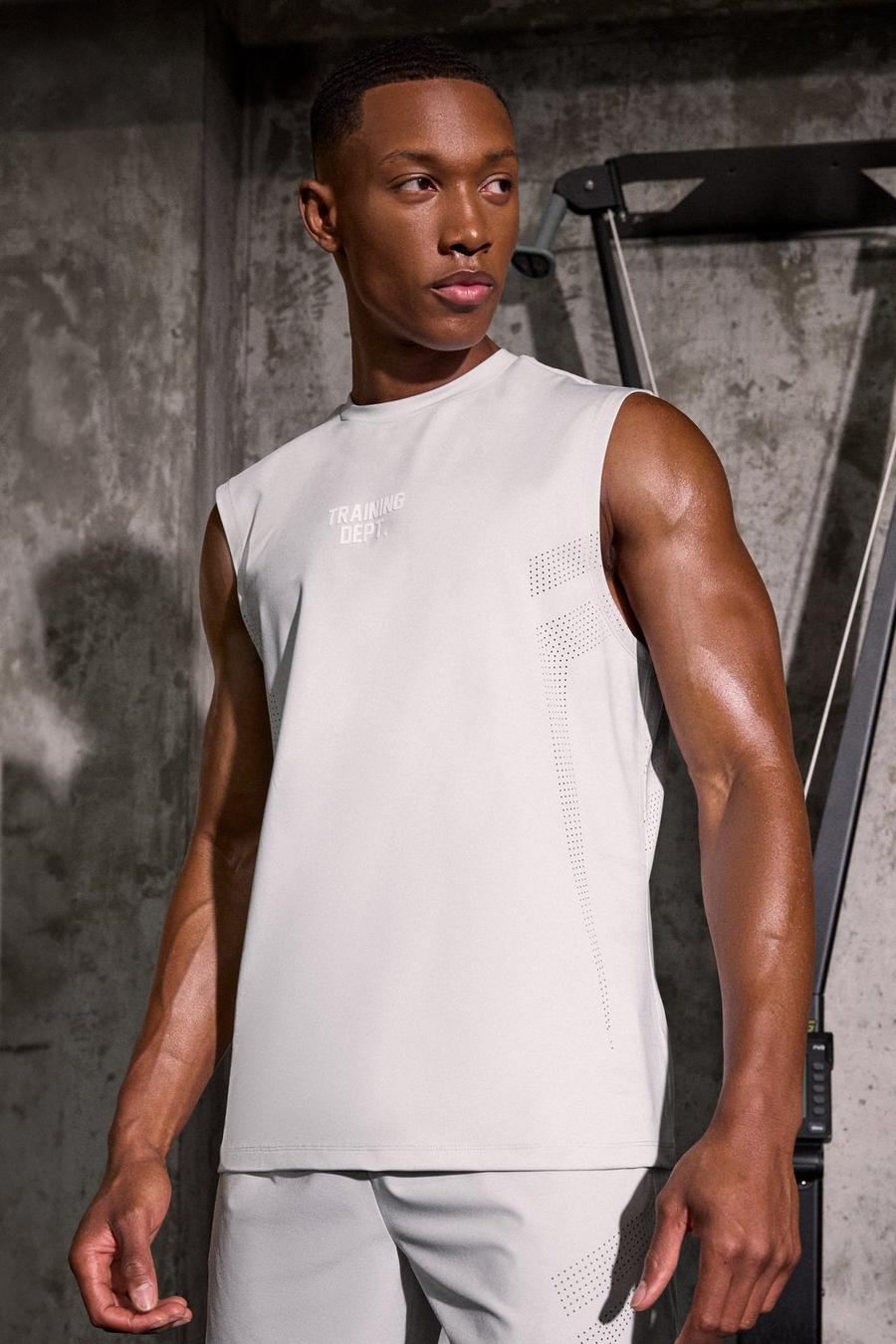 Light grey Active Training Dept Perforated Performance Tank image number 1