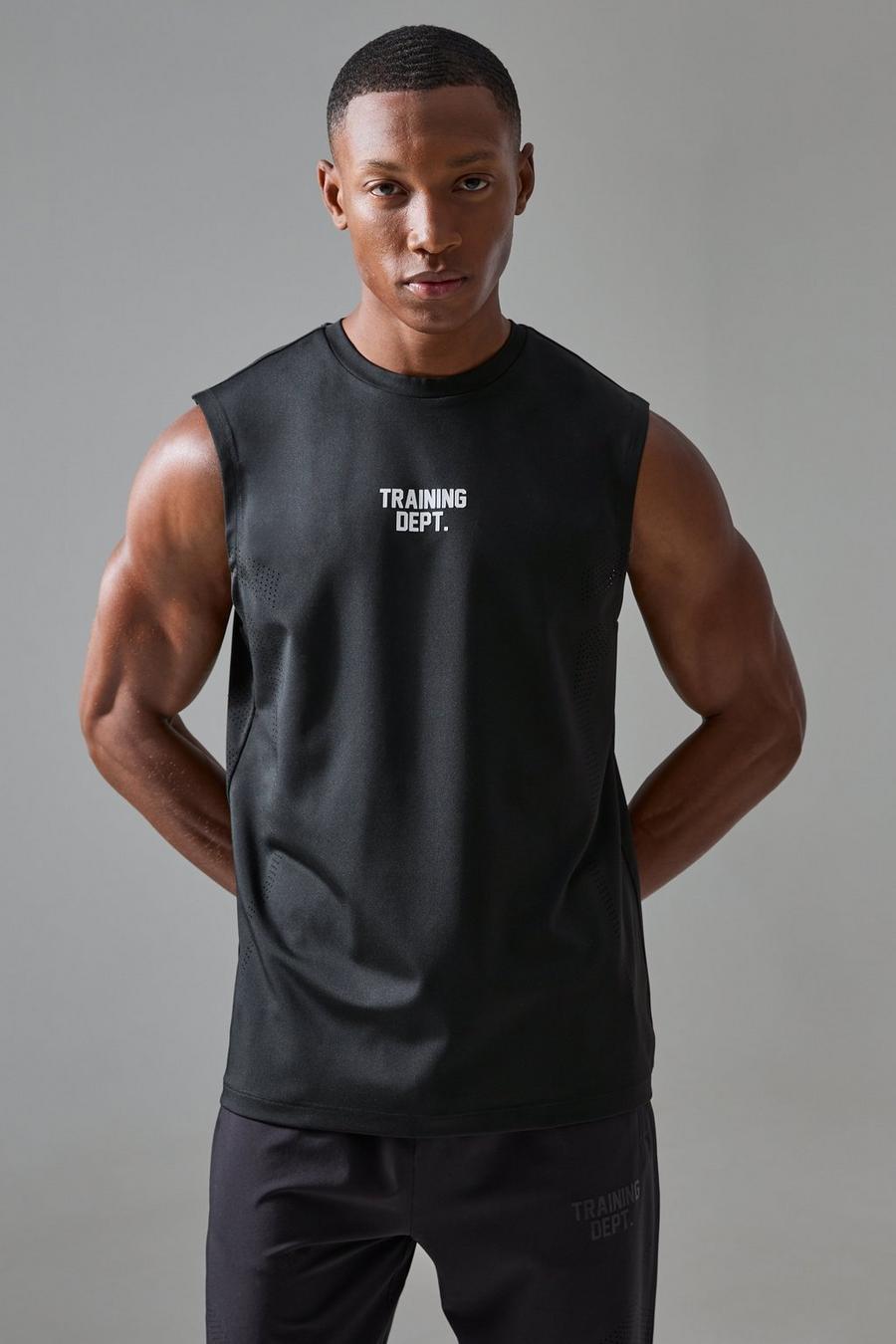 Black Active Training Dept Perforated Performance Tank image number 1