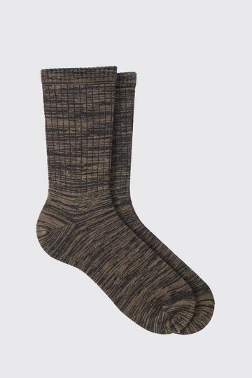 Black Man Textured Socks In Black