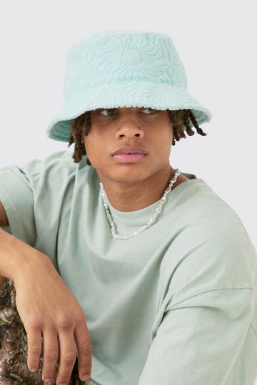 Blue Toweling Bucket Hat In Light Blue