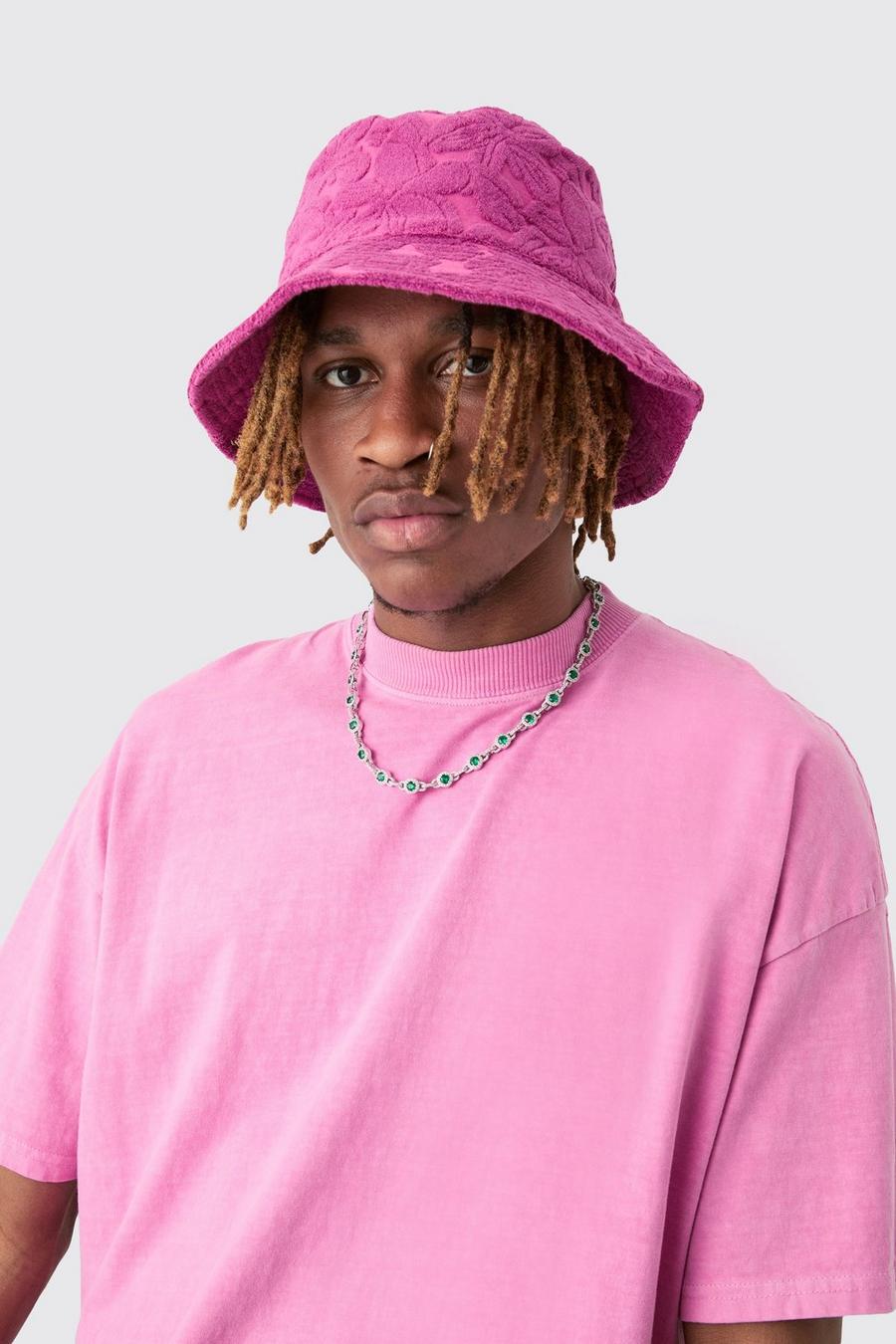Pink Buckethatt i frotté - Rosa image number 1