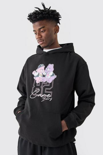 Oversized Care Bears Varsity License Hoodie black