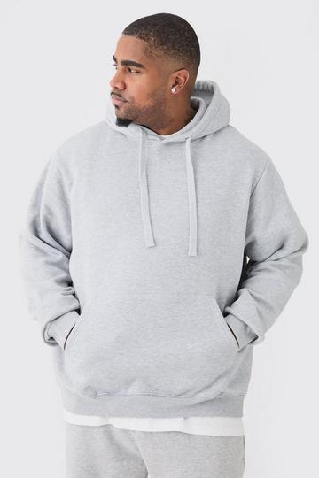 Grey Plus Basic Hoodie In Grey Marl