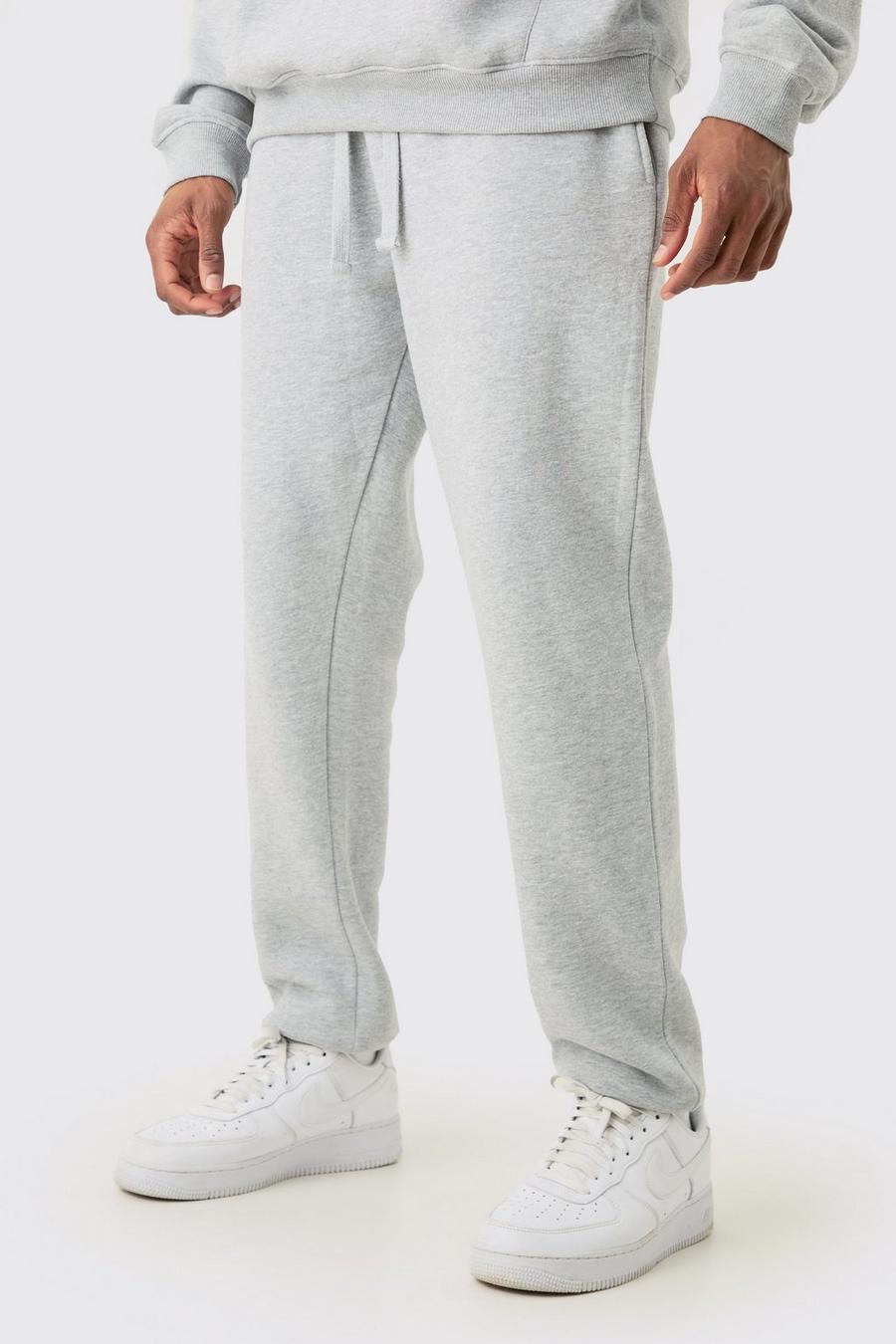 Pantaloni tuta Tall Basic Slim Fit in mélange grigio, Grey marl image number 1