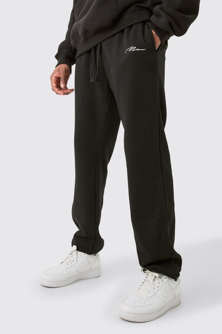 Pantalón deportivo Tall con firma MAN en negro, Black image number 1