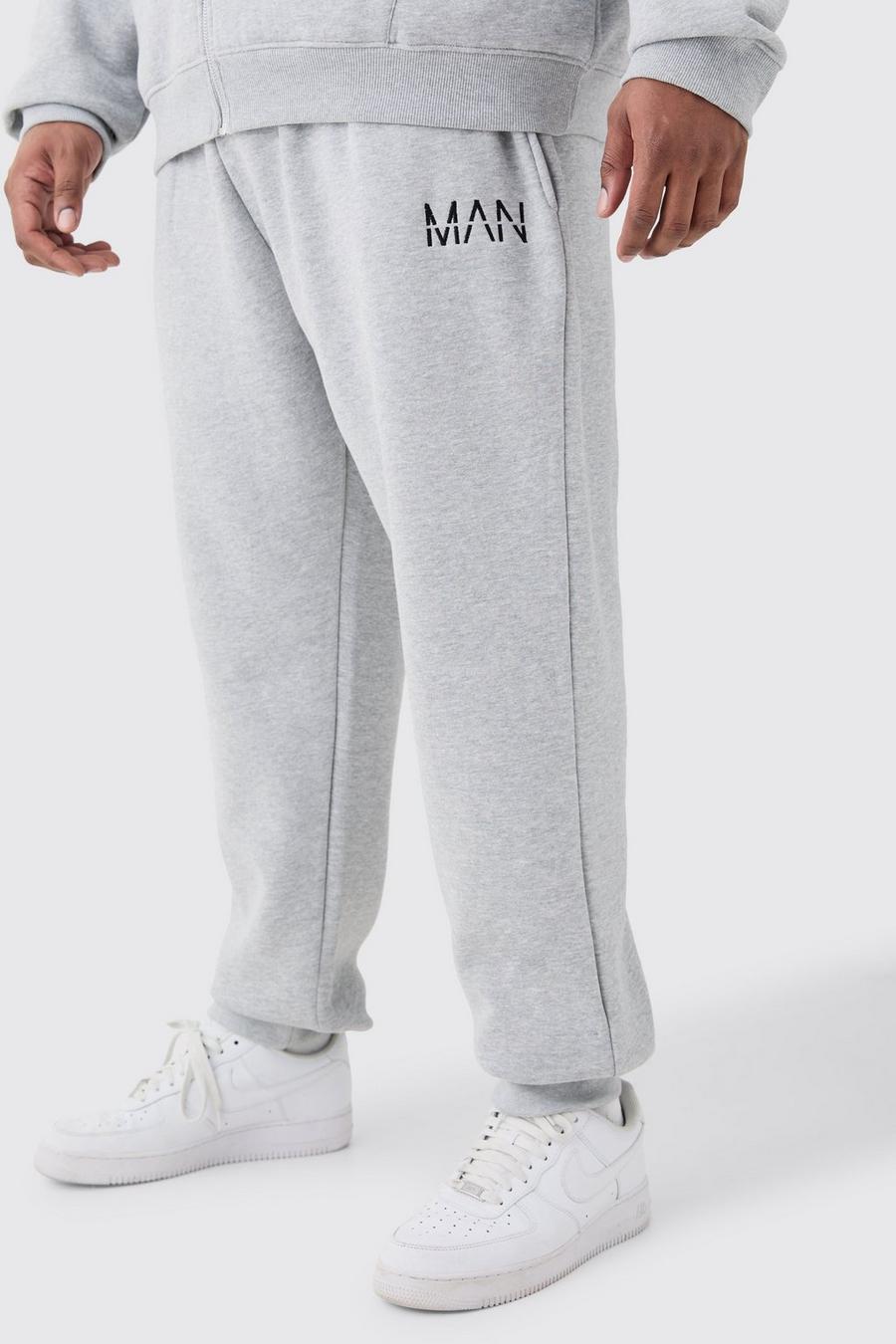 Pantaloni tuta Plus Size Man Dash in mélange grigio image number 1