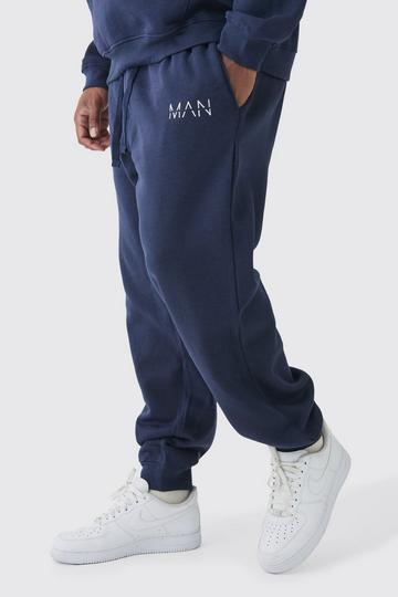 Plus Marineblauwe Man Dash Joggingbroek navy