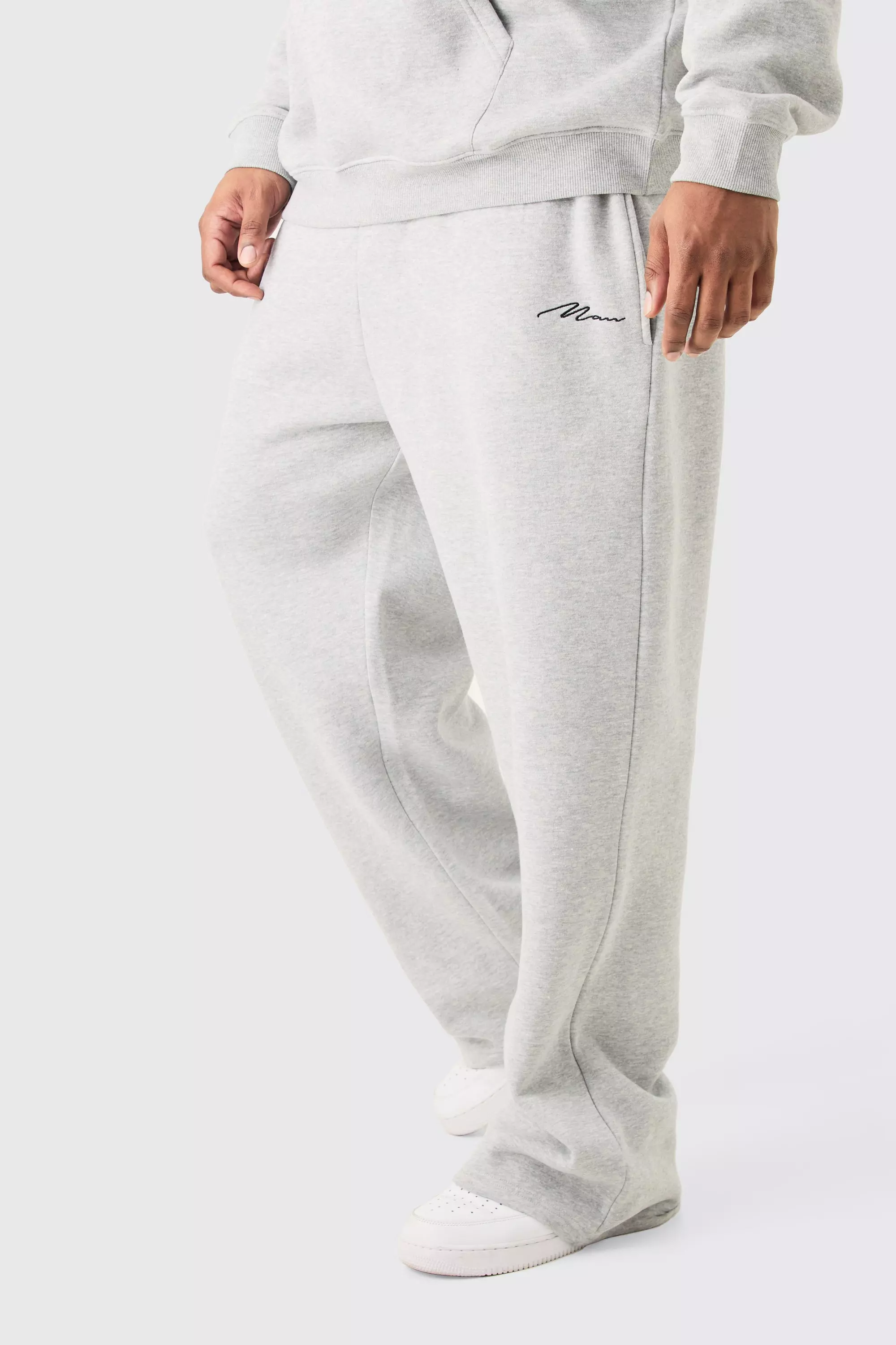 Plus Man Signature Relaxed Fit Jogger In Grey Marl alternative image