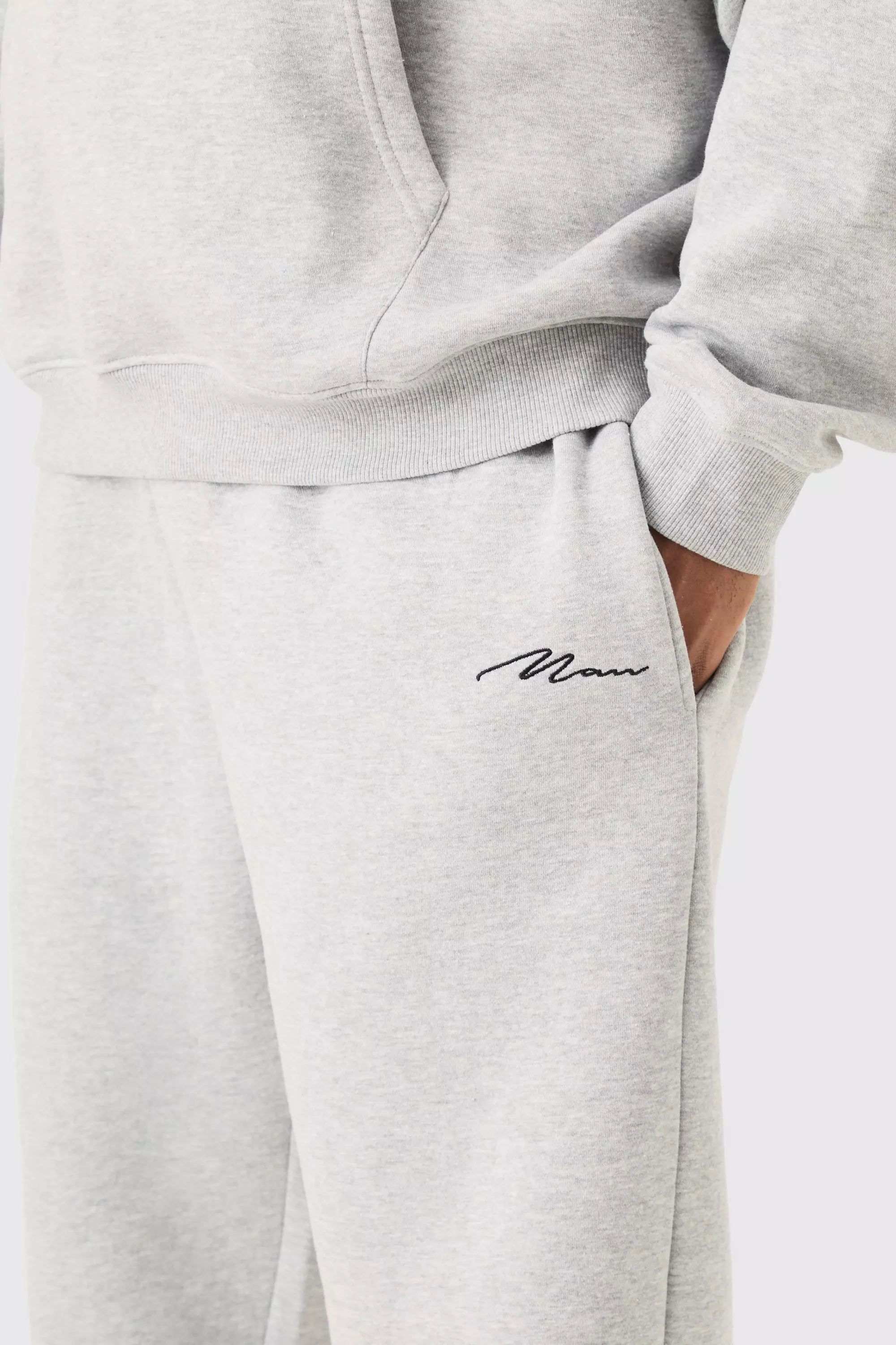 Plus Man Signature Relaxed Fit Jogger In Grey Marl alternative image