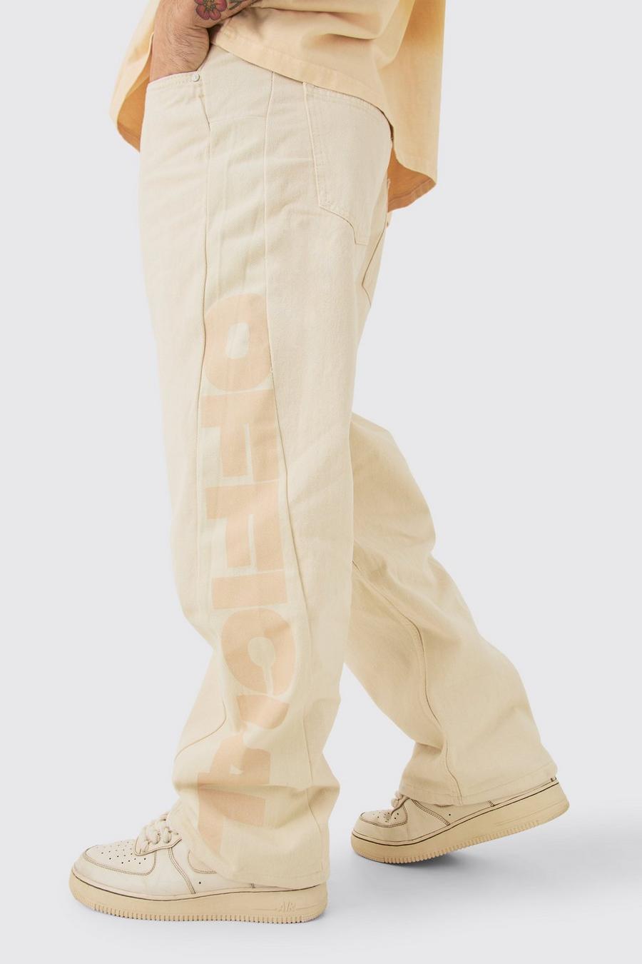 Pantaloni extra comodi Official Cut N Sew con pannelli, Stone
