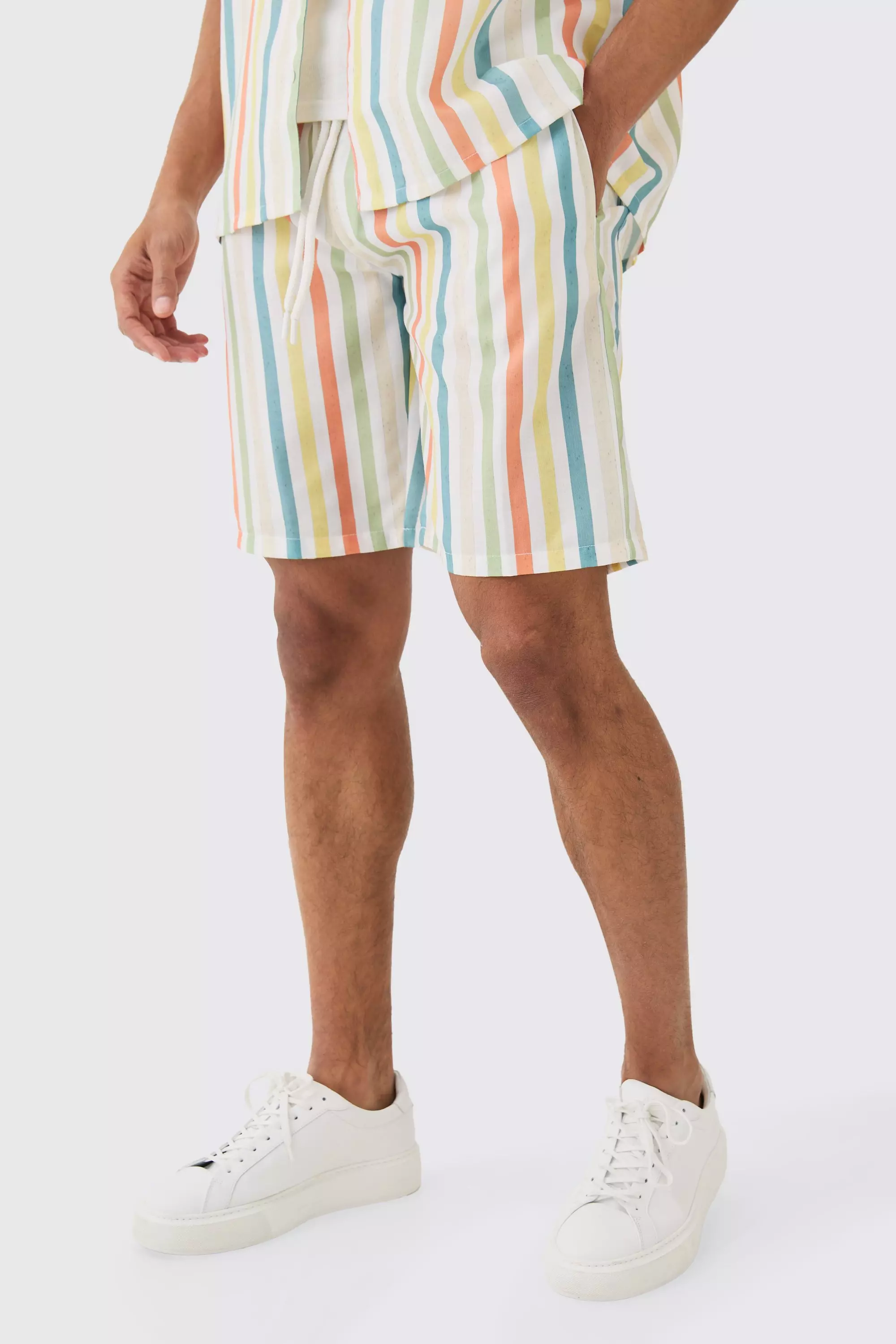 Multi Elasticated Waist Relaxed Stripe Short alternative image