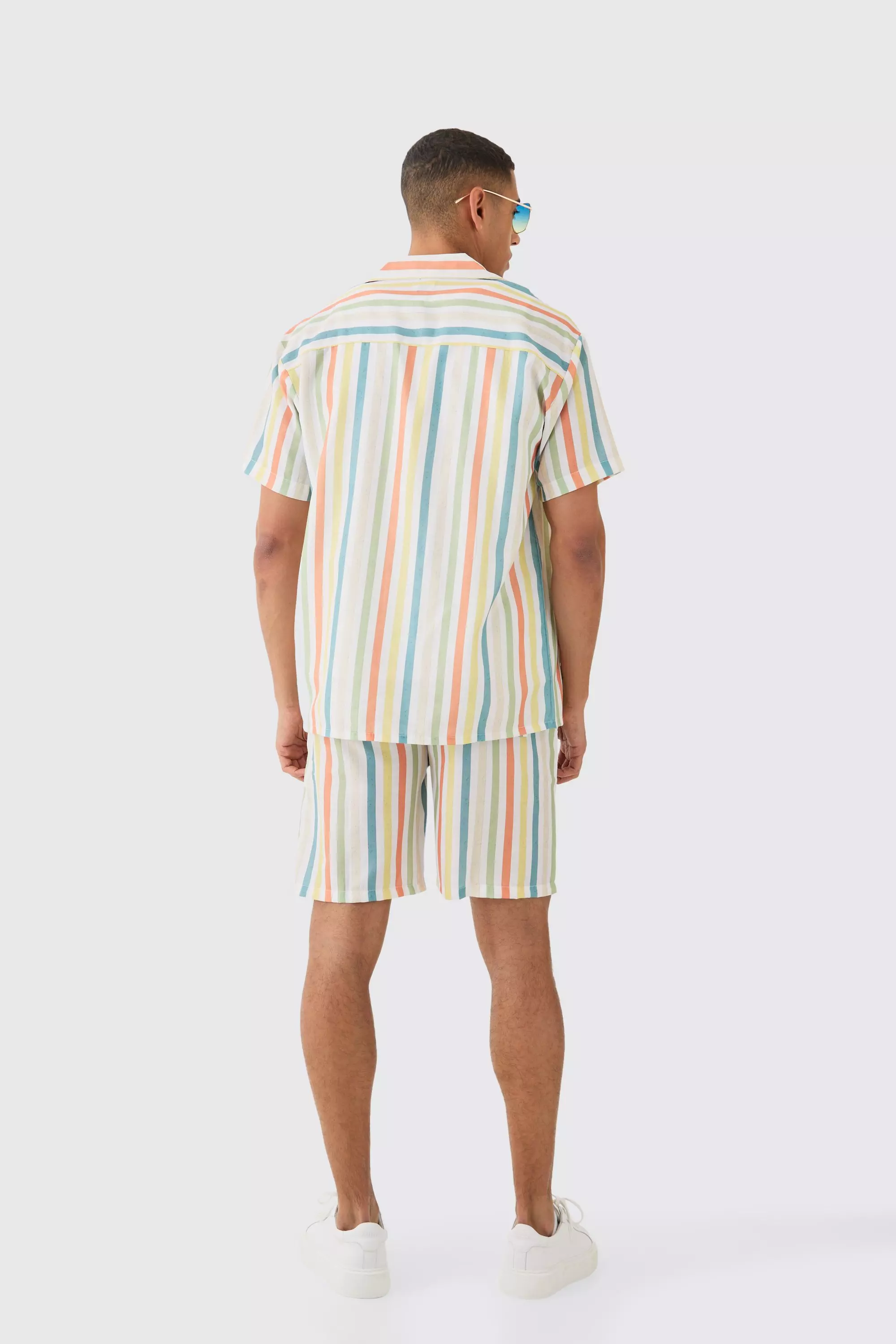 Multi Elasticated Waist Relaxed Stripe Short alternative image