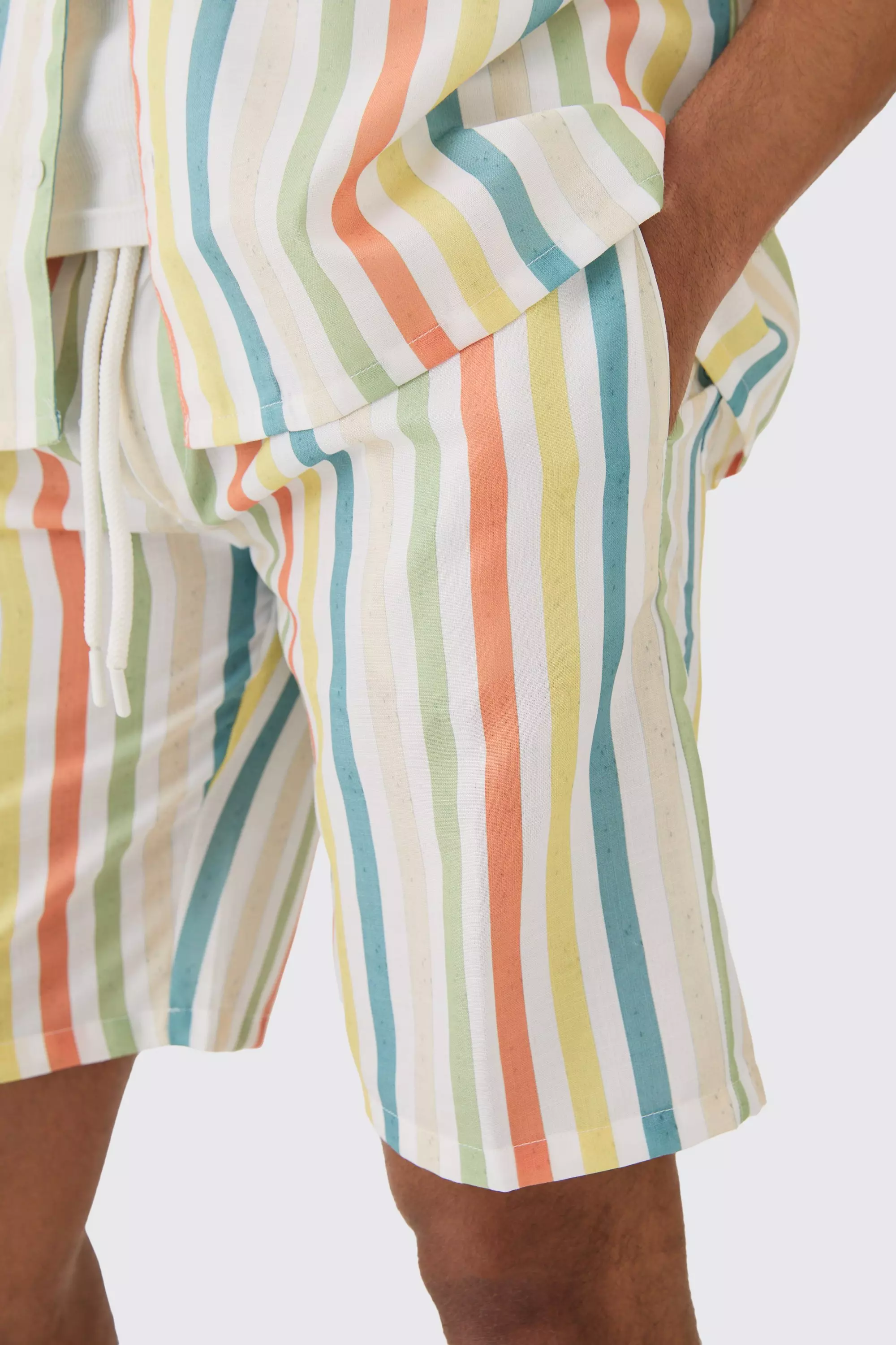 Multi Elasticated Waist Relaxed Stripe Short alternative image