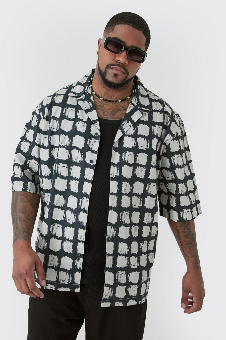 Black Plus Kortärmad skjorta i poplin med bowlingkrage image number 1