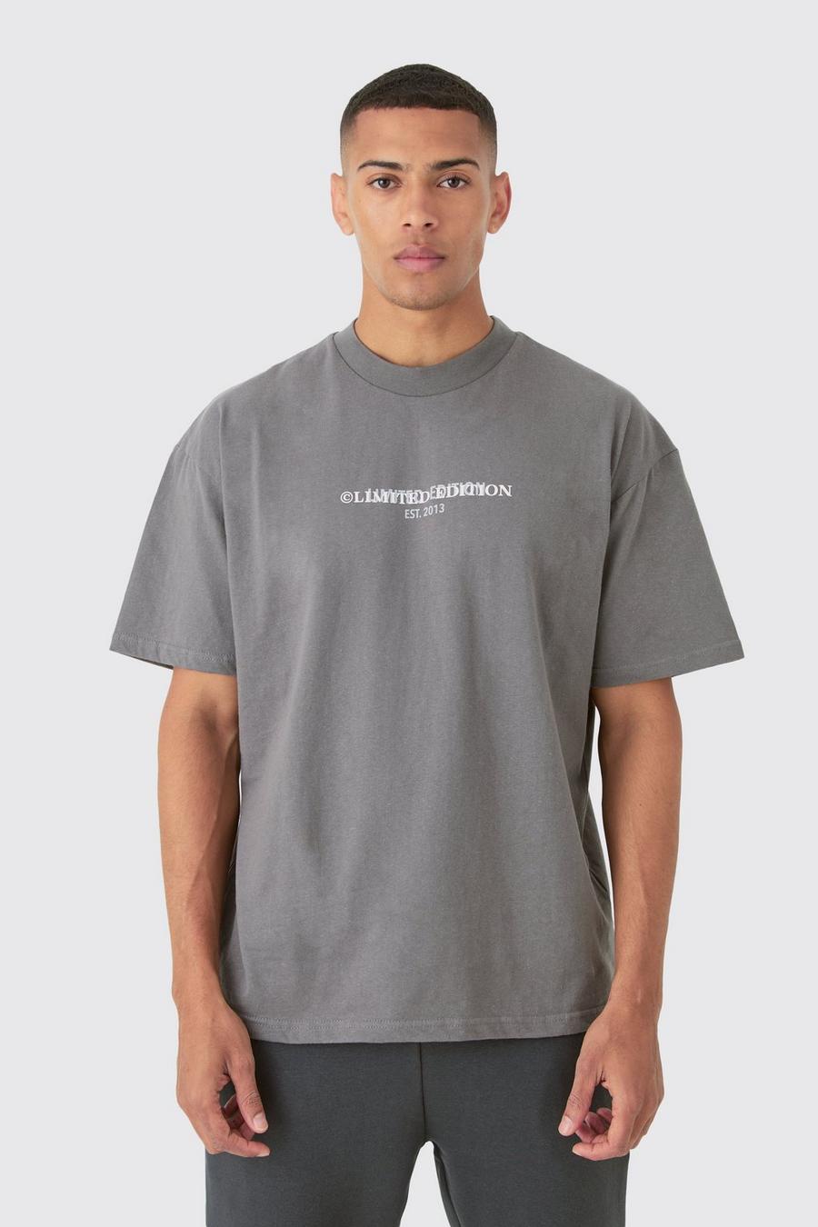 Charcoal Oversized Dik Limited T-Shirt image number 1