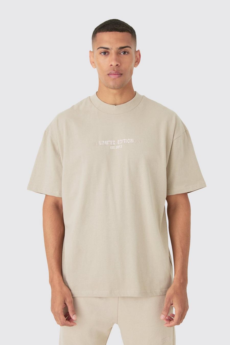 T-shirt oversize pesante Limited, Stone image number 1
