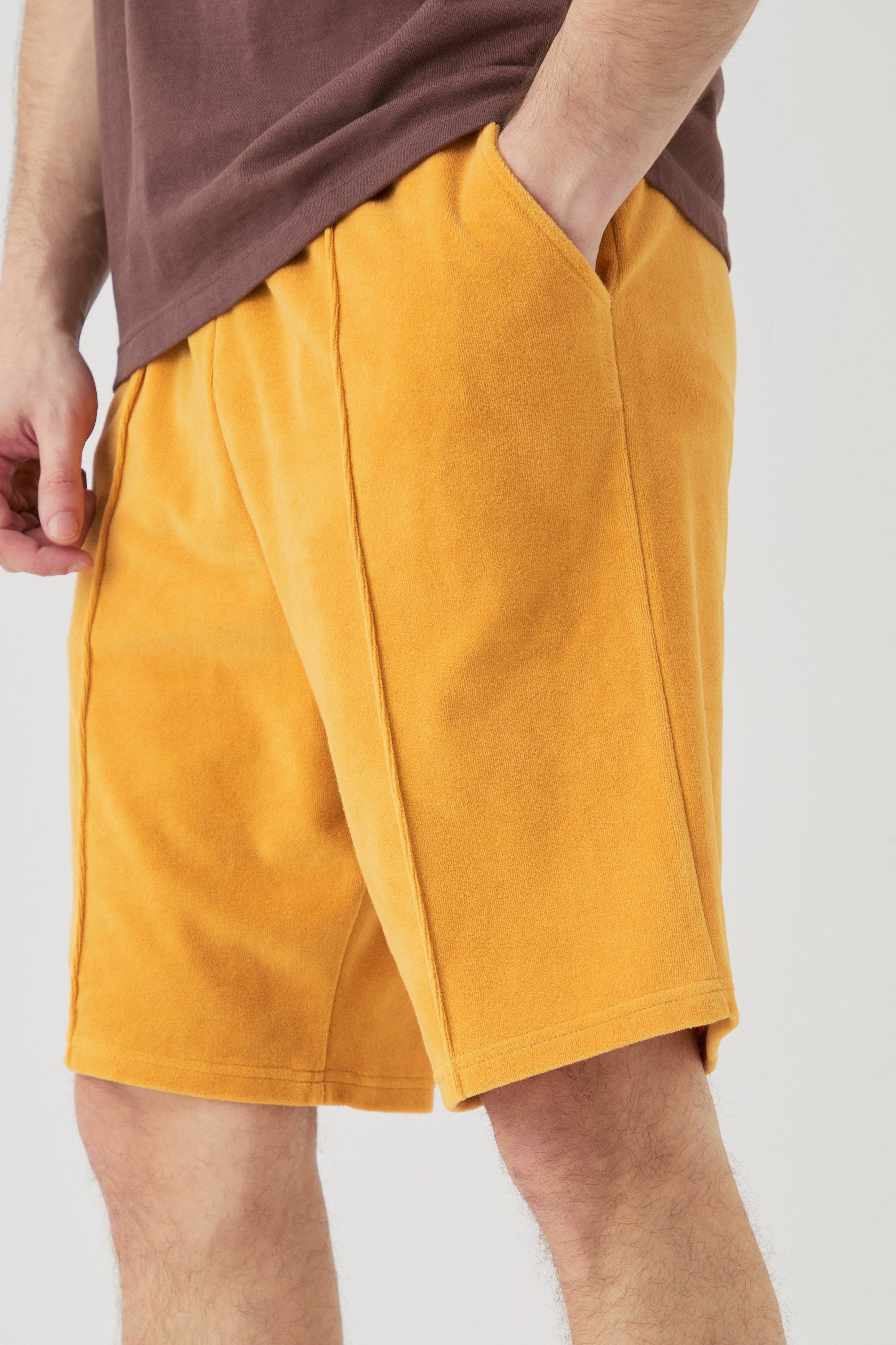 Tall Elasticated Waist Pintuck Velour Shorts boohoo IE
