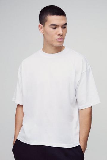 White Basic Oversized Boxy Crew Neck T-shirt