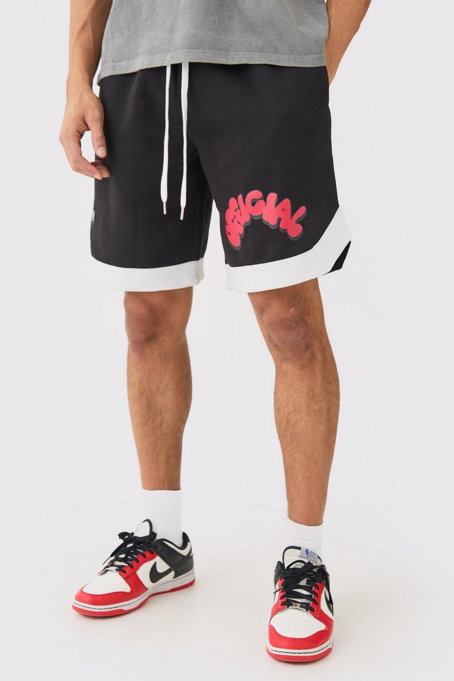 Black Official Shoe Lace Basketball Shorts image number 1