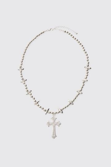 Silver Cross Pendant Necklace In Silver