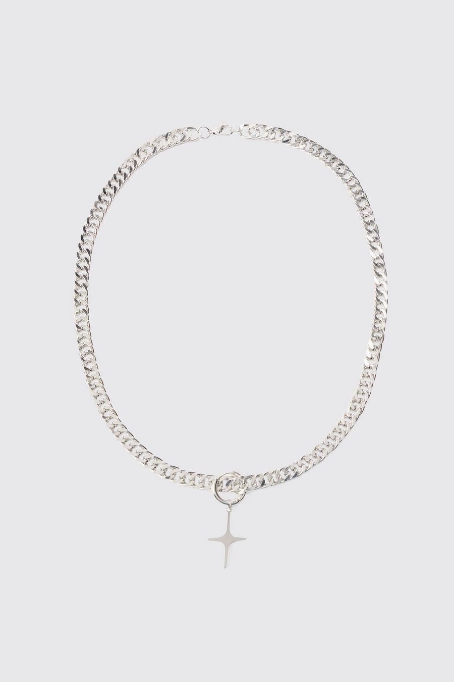 Cross Pendant Chain In Silver image number 1