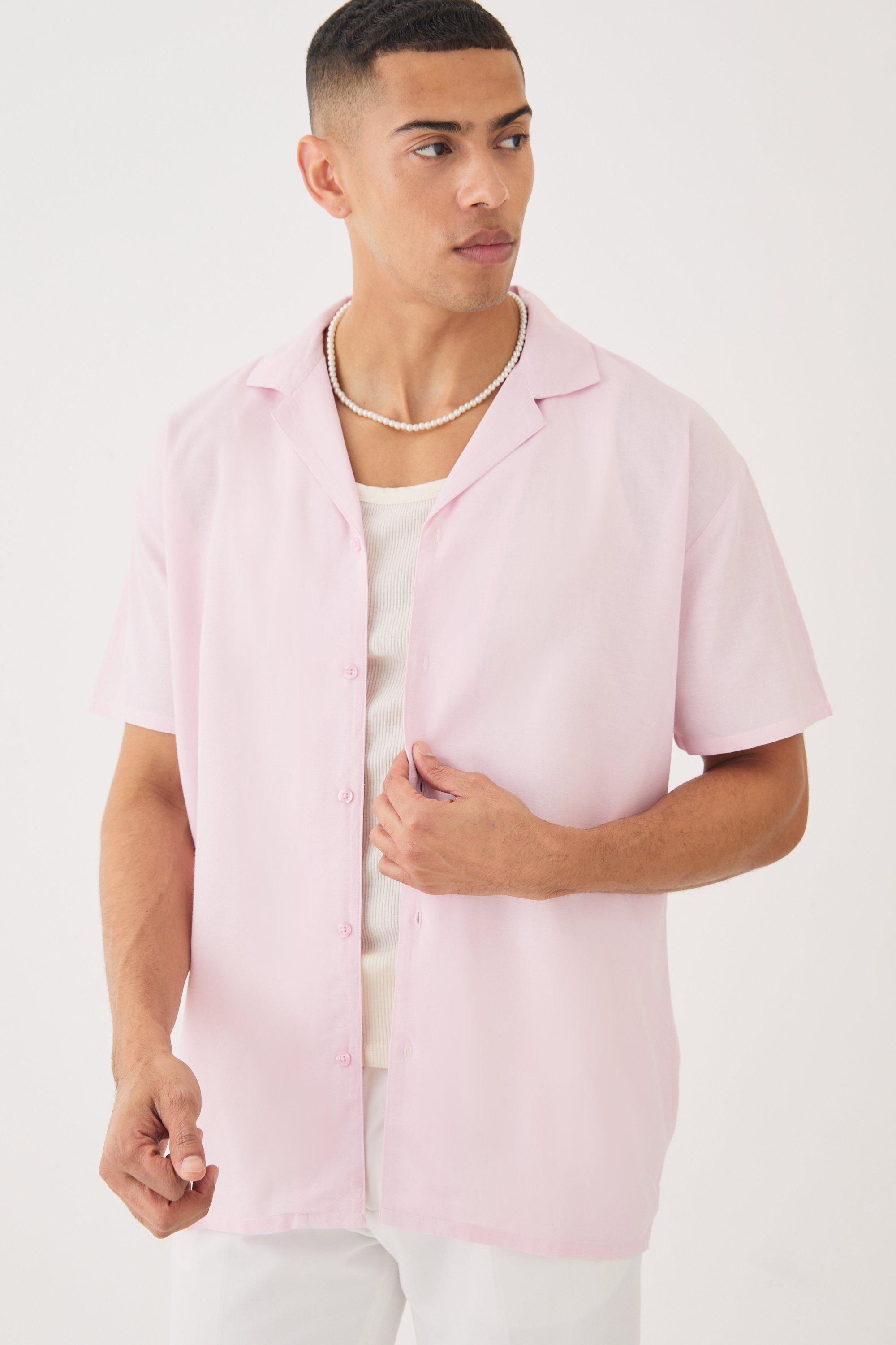 new look pink linen shirt