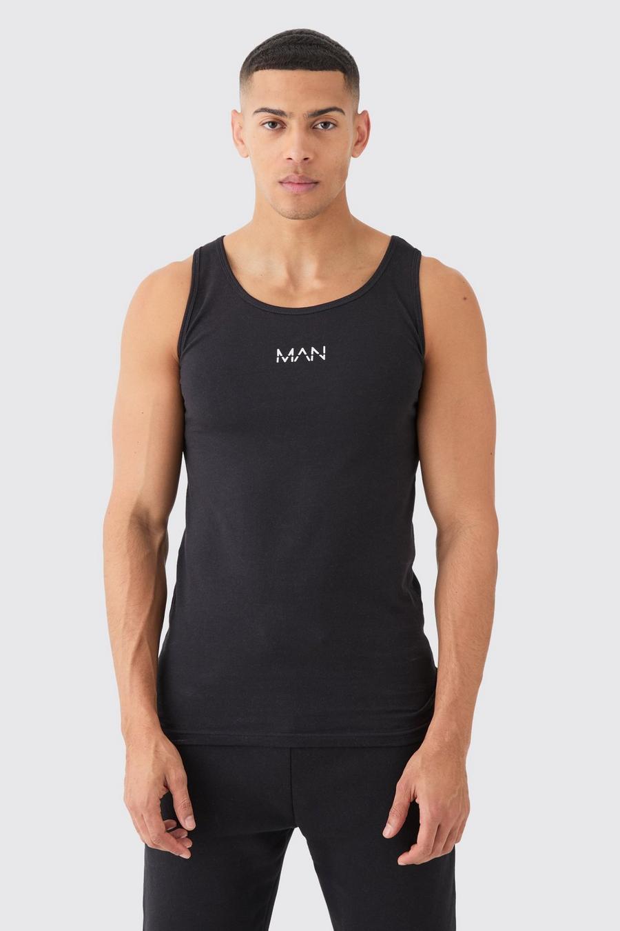 Man-Dash Muscle-Fit Tanktop, Black