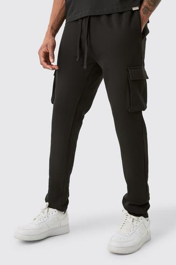 Black Tall Skinny Fit Cargo Sweatpant