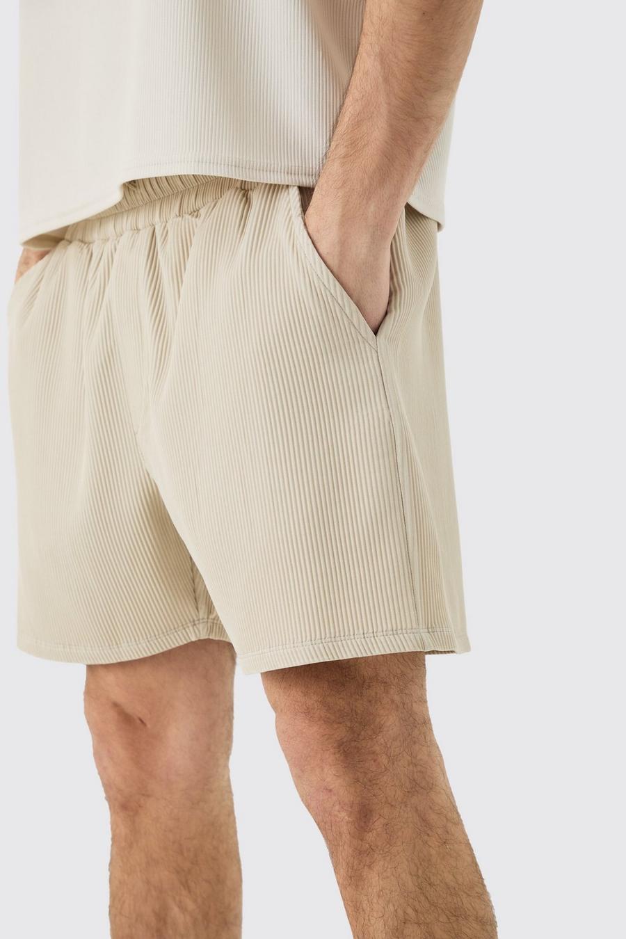 Stone Geplooide Shorts Met Touwtjes